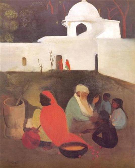 Amrita Sher-Gil, Ancient Storyteller, oil on canvas, 1940